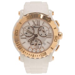 Chopard White Ceramic Happy Sport Women's Wristwatch 42MM
