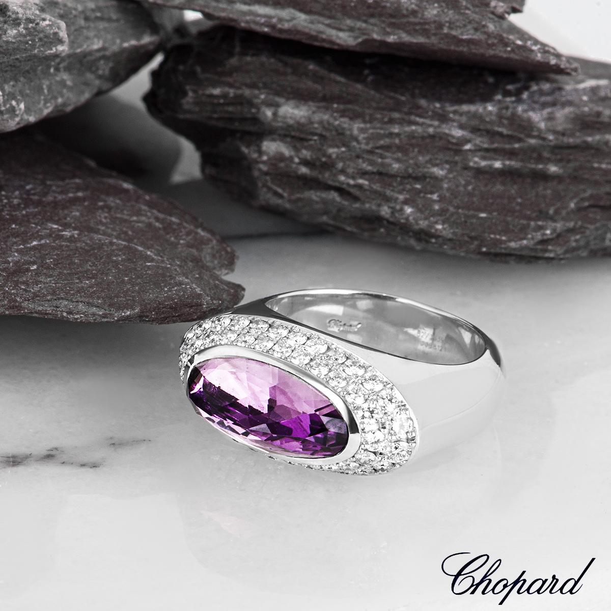 Chopard White Gold Amethyst & Diamond Ring 82/3839-1110 For Sale 1