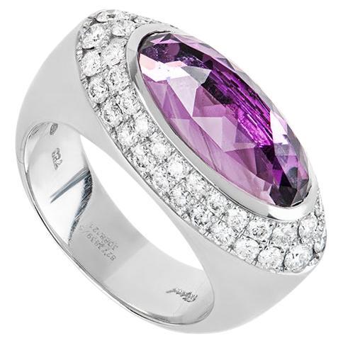 Chopard White Gold Amethyst & Diamond Ring 82/3839-1110 For Sale
