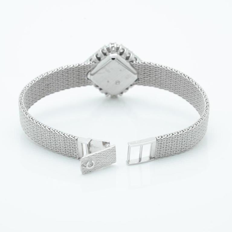 Baguette Cut Chopard 18 Karat White Gold and Diamond Dress Watch 5161
