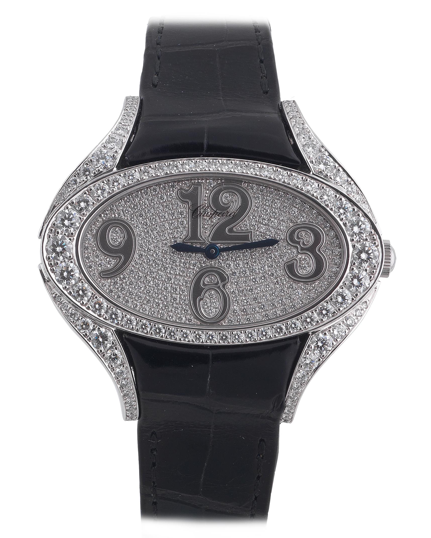 Brilliant Cut 18kt White Gold and Diamond Chopard Wristwatch