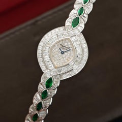 Chopard White Gold Baguette Diamond and Emerald Watch