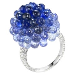 Chopard White Gold Briolette Sapphire Ring, 47.81 Carat