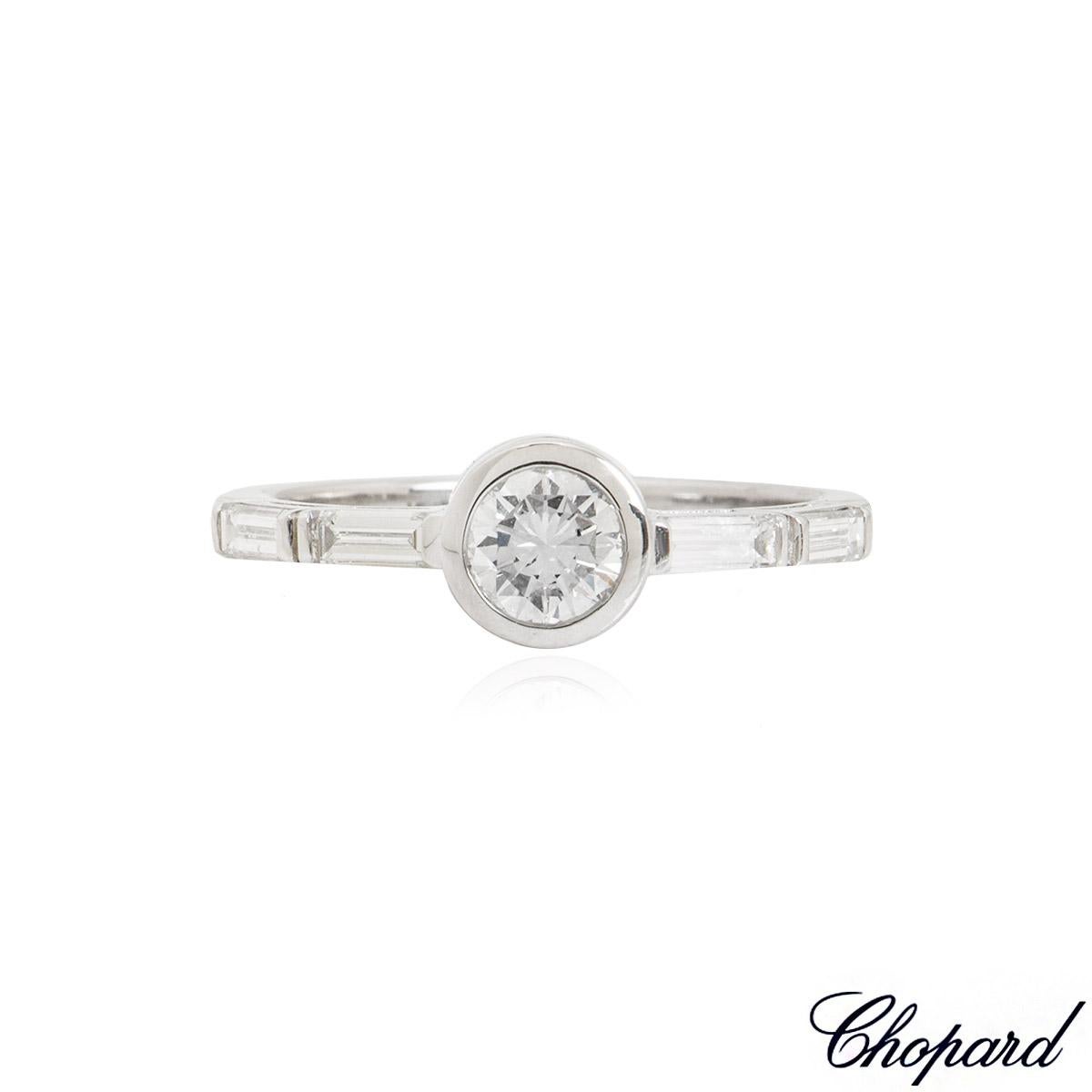 Round Cut Chopard White Gold Diamond Engagement Ring 82/3948-1110 For Sale