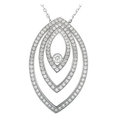 Chopard White Gold Diamond Pave Pendant Necklace