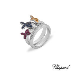 Chopard White Gold Diamond, Ruby & Sapphire Fish Ring 82/4702-1002