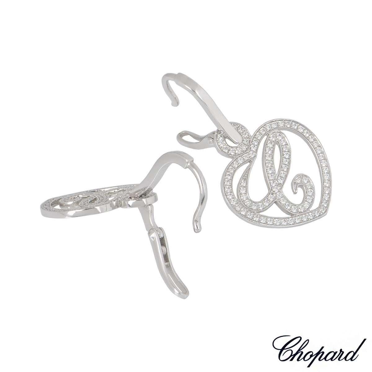 Chopard White Gold Happy Diamonds Earrings 837223-1001 In Excellent Condition In London, GB