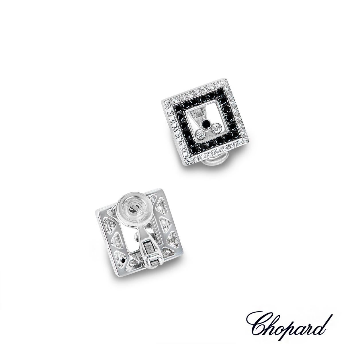 Round Cut Chopard White Gold Happy Diamonds Earrings 84/3684-1001 For Sale