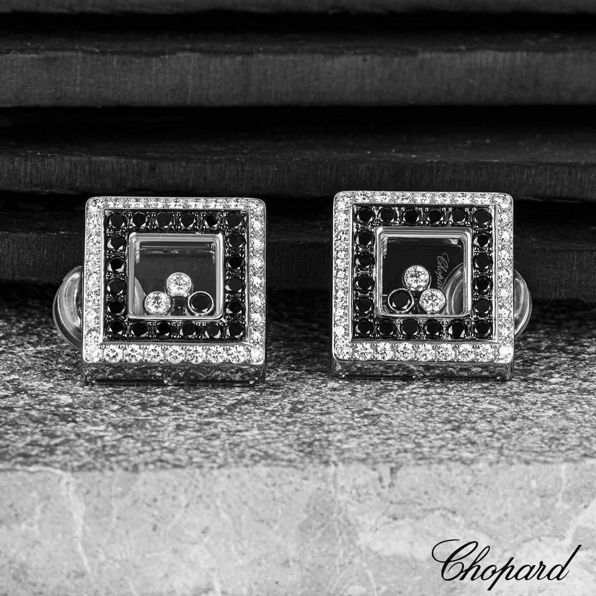 Women's Chopard White Gold Happy Diamonds Earrings 84/3684-1001 For Sale