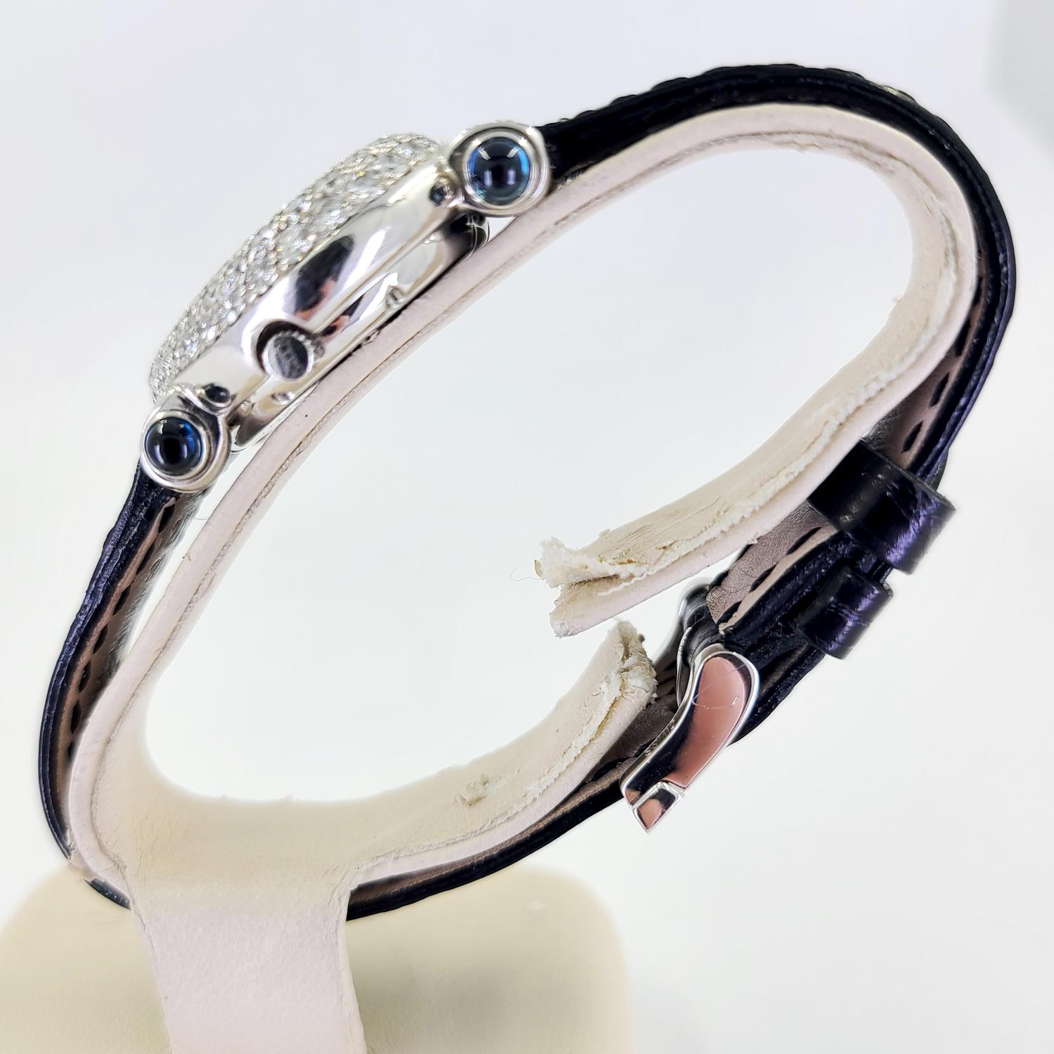 Round Cut Chopard White Gold Happy Diamonds Heart Wristwatch
