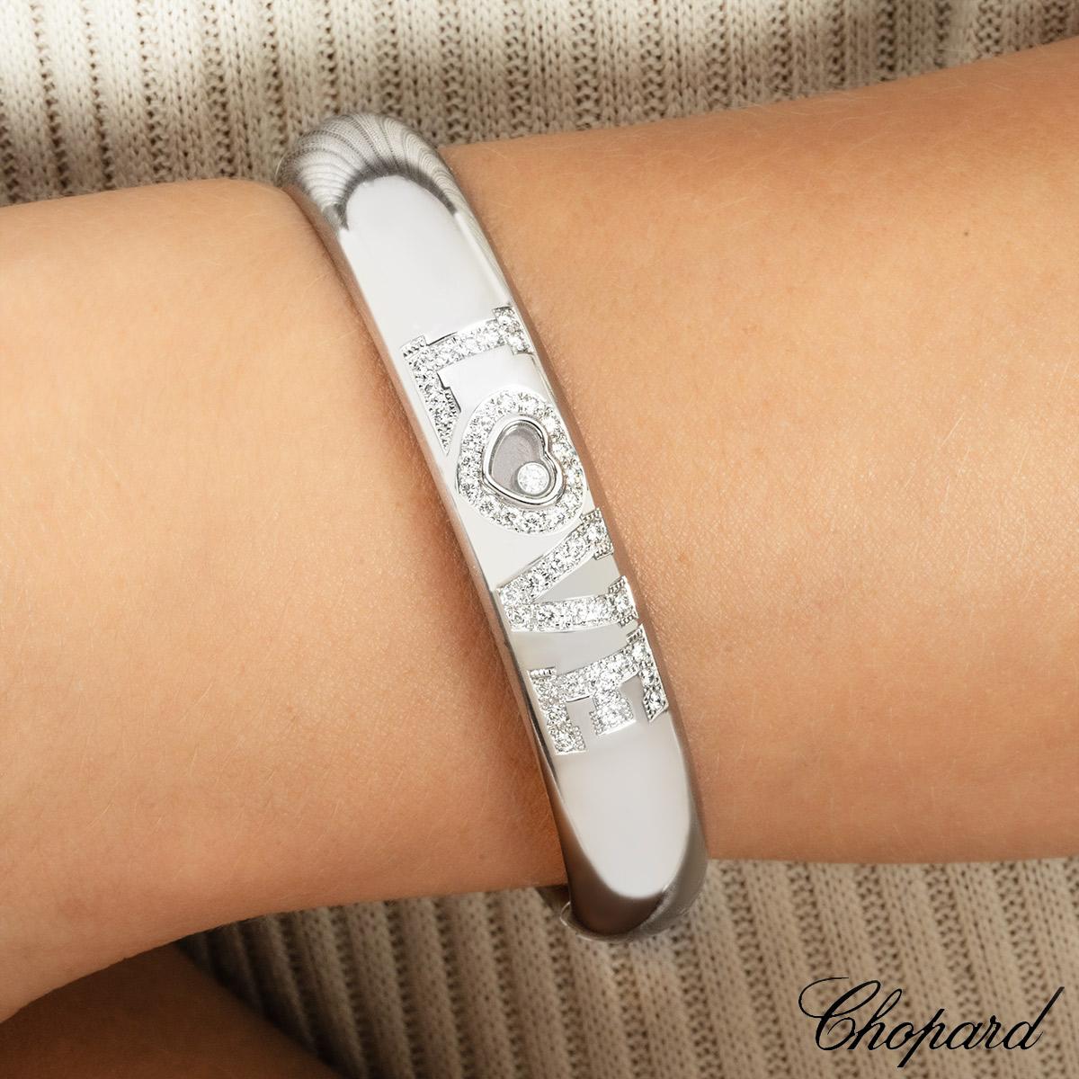 Chopard White Gold Happy Diamonds Love Bracelet 85/2899 In Excellent Condition In London, GB