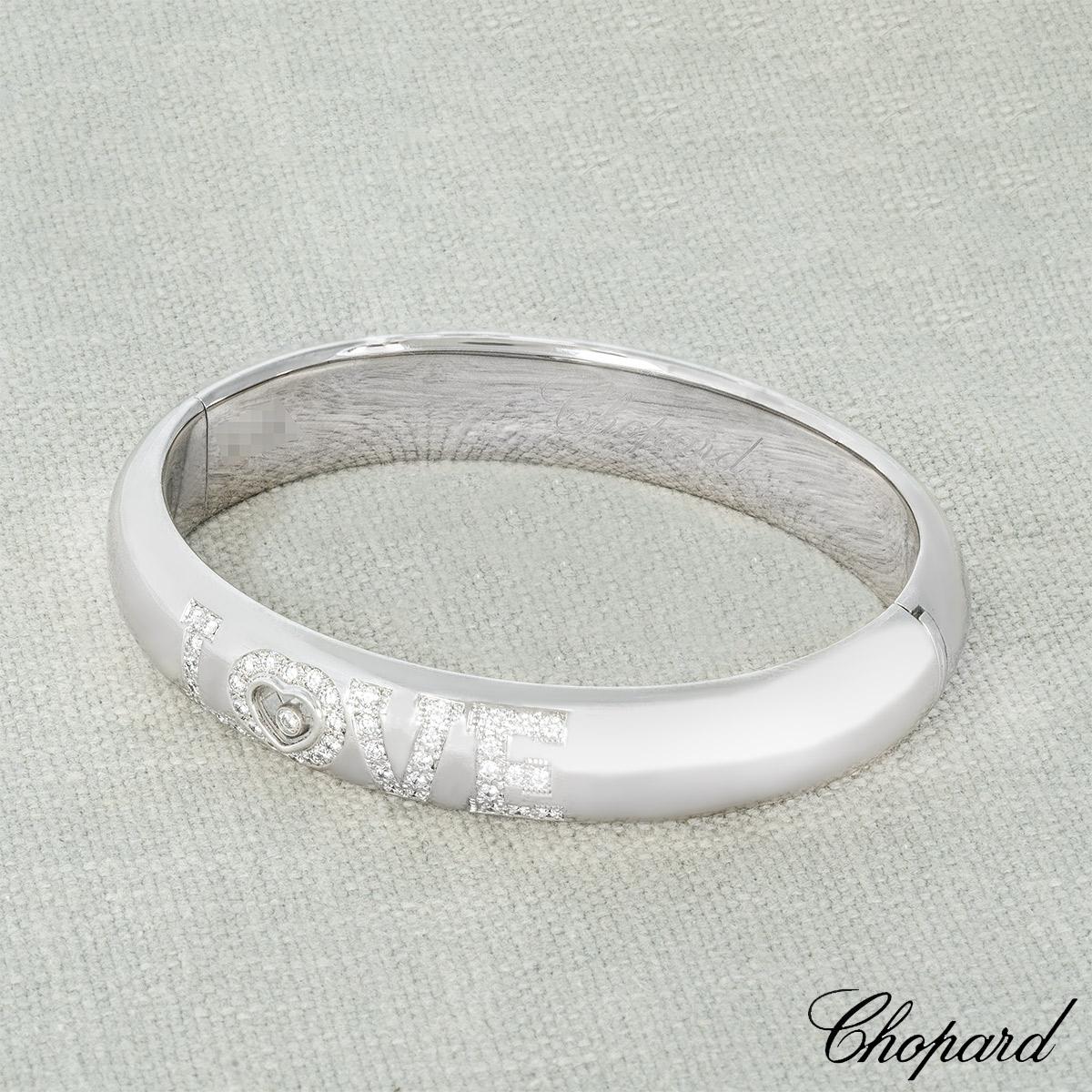 Women's Chopard White Gold Happy Diamonds Love Bracelet 85/2899