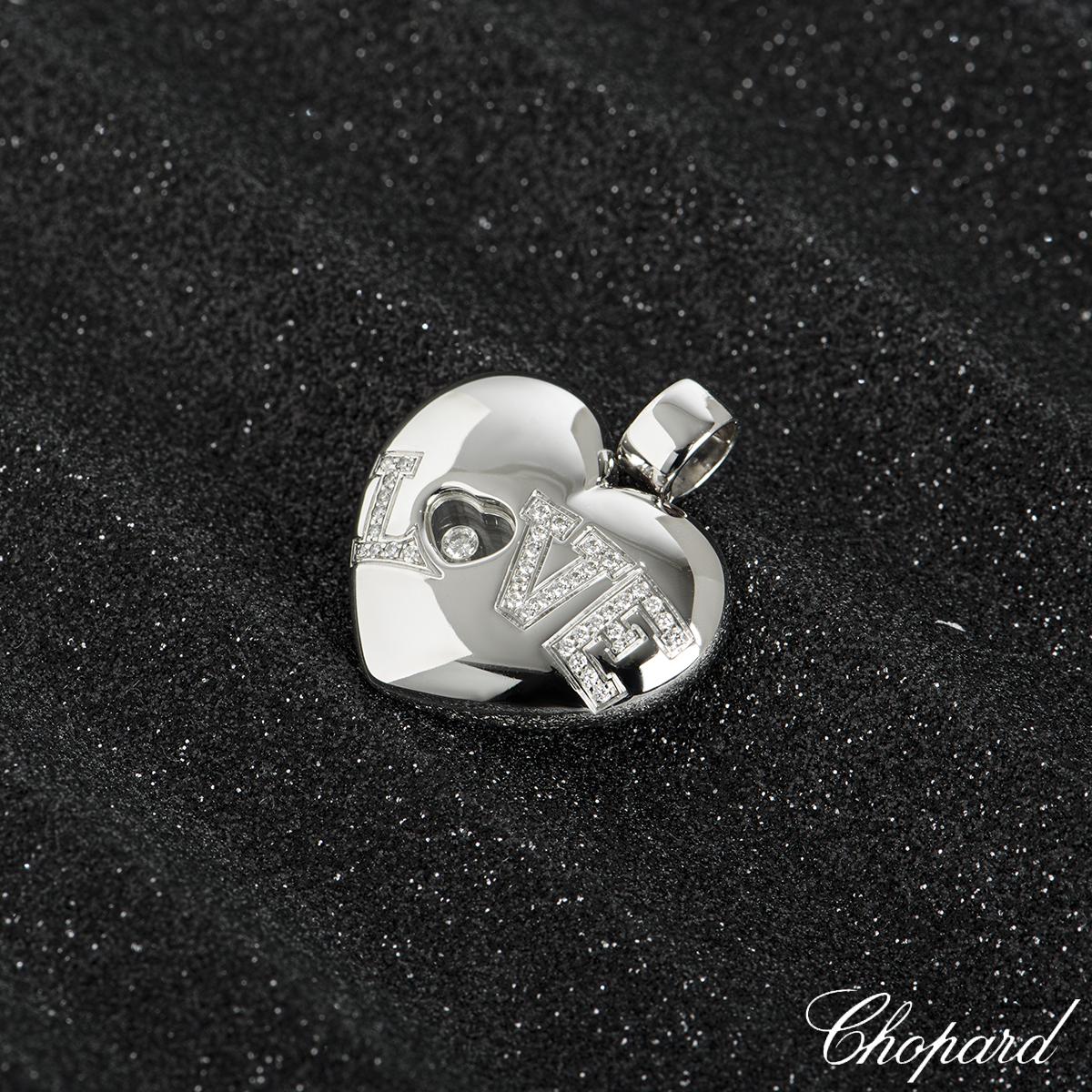 Chopard White Gold Happy Diamonds Pendant 79/289920 In Excellent Condition In London, GB