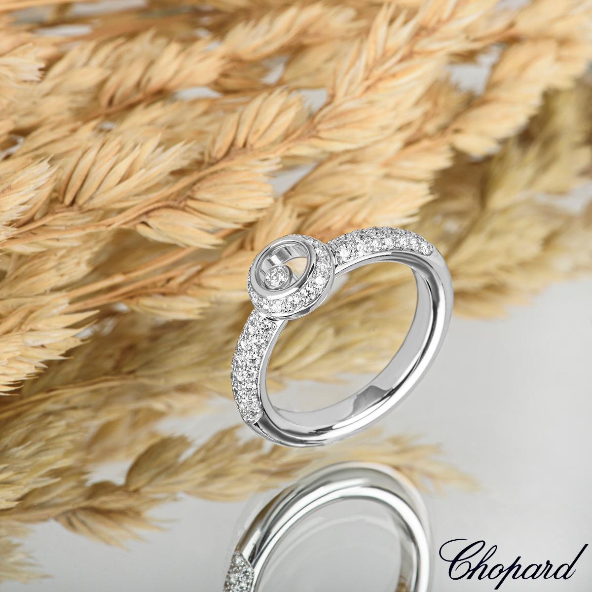 Chopard White Gold Happy Diamonds Ring 82/2902-1110 For Sale 1