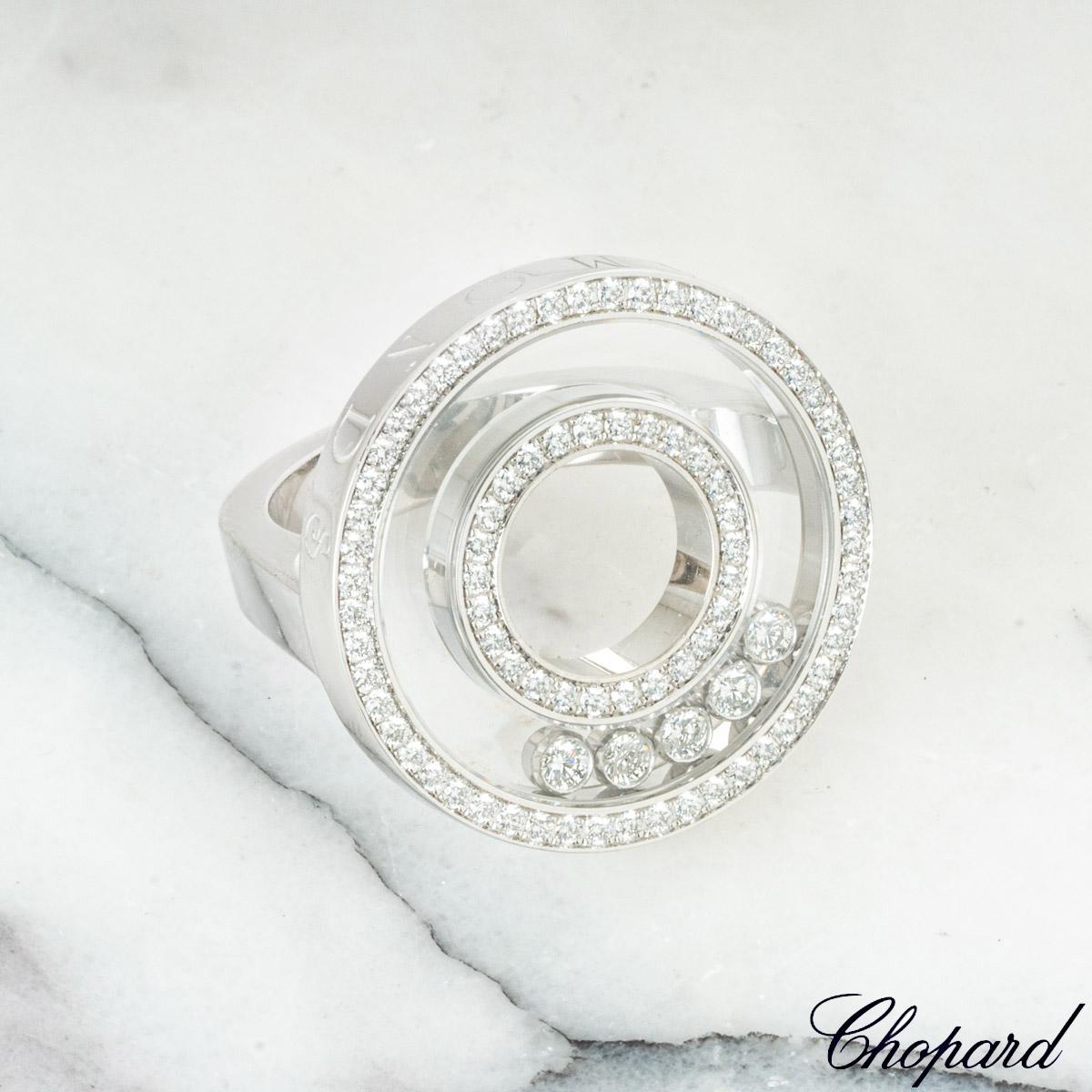 Women's Chopard White Gold Happy Diamonds Ring 82/6244-020 For Sale