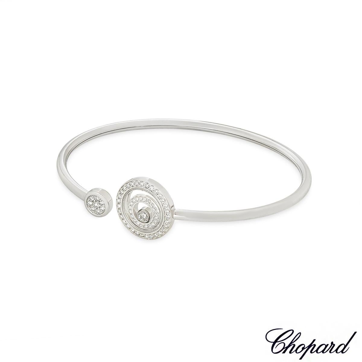 Chopard White Gold Happy Spirit Diamond Bangle 858230 In Excellent Condition In London, GB