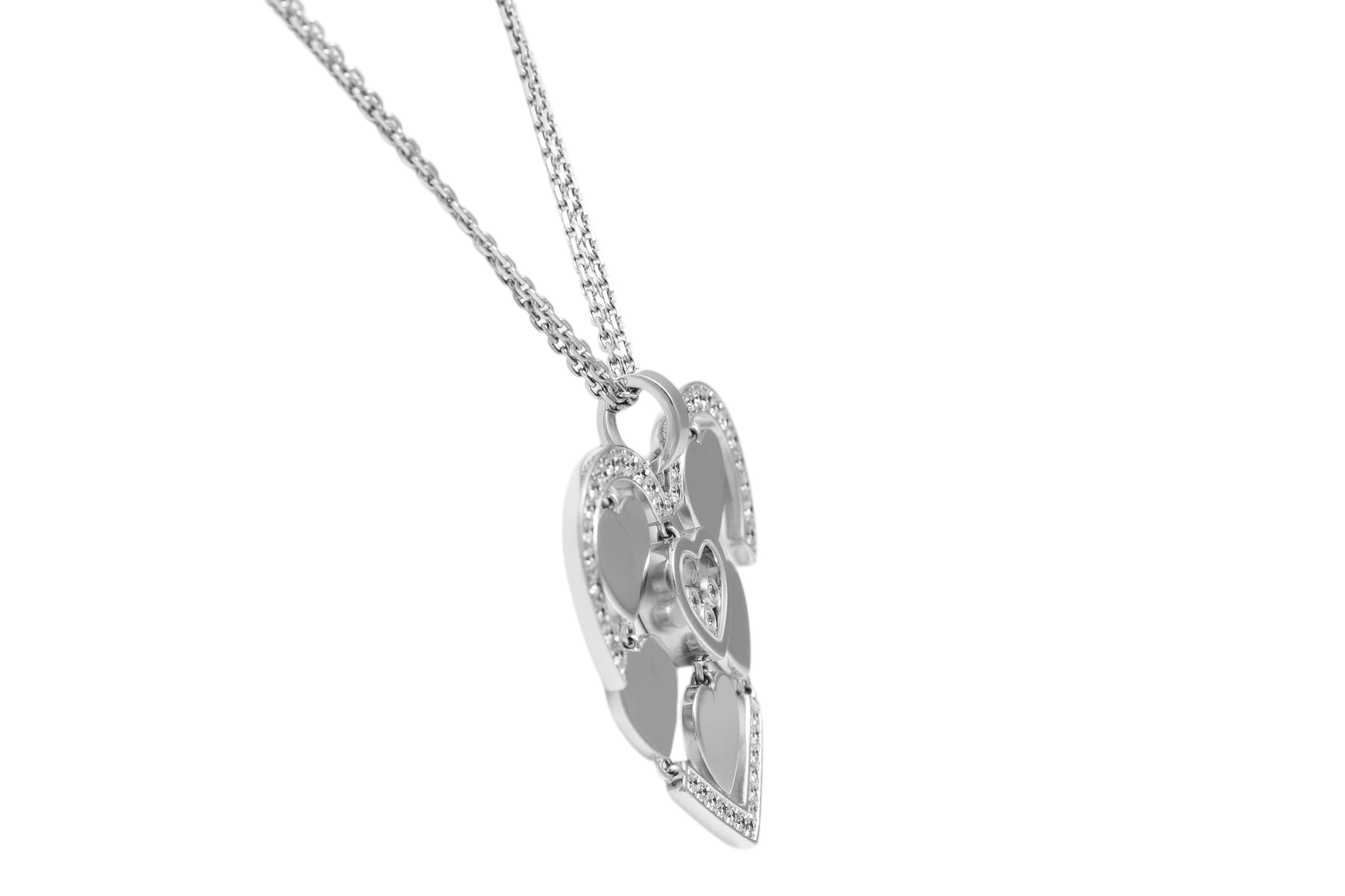 Chopard White Gold Heart, Diamonds Pendant Amore Collection For Sale 4