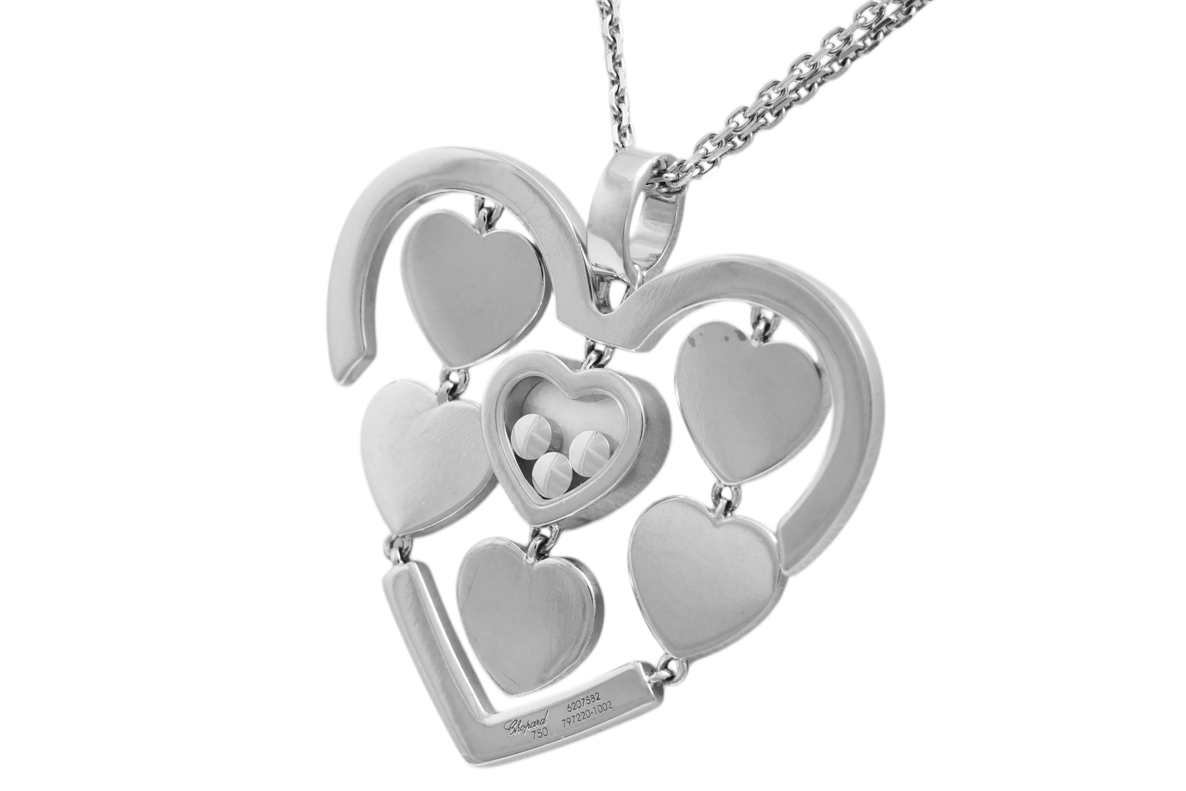 Chopard White Gold Heart, Diamonds Pendant Amore Collection For Sale 6