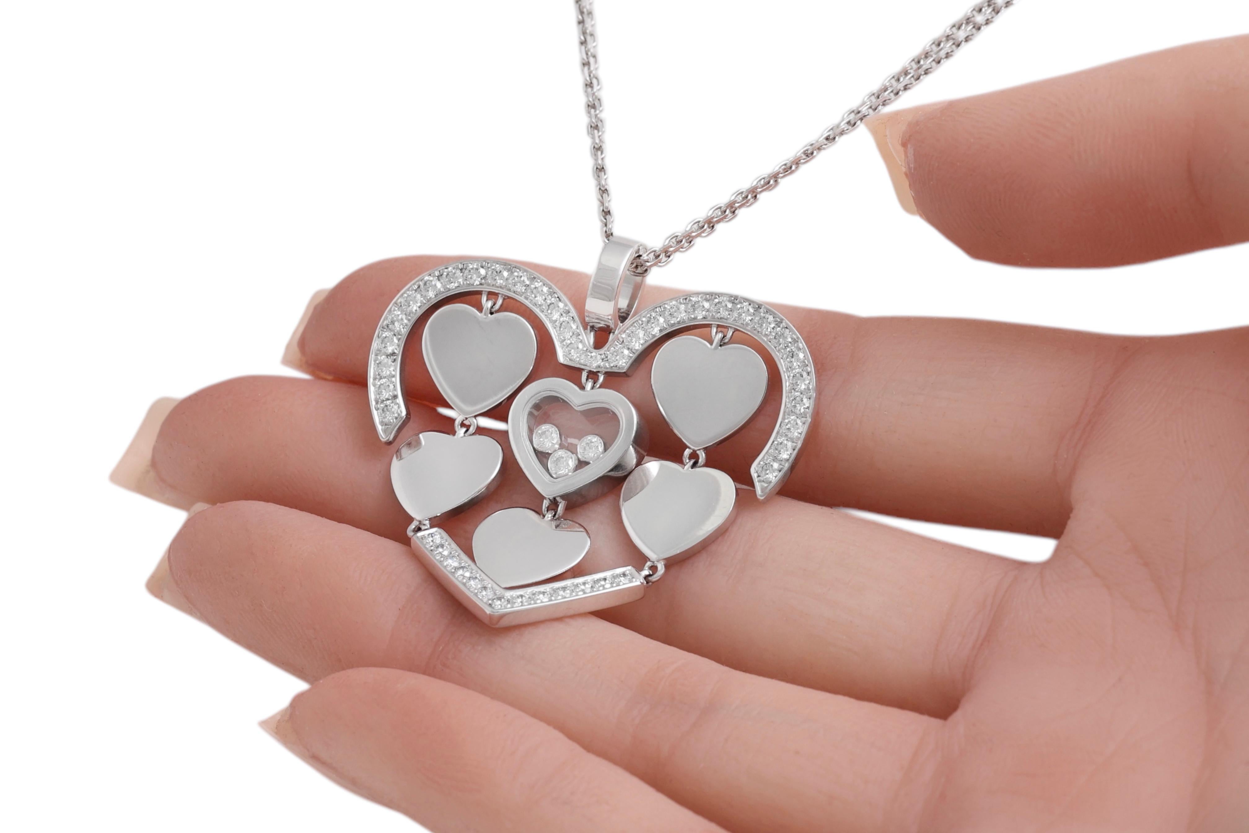 Chopard White Gold Heart, Diamonds Pendant Amore Collection For Sale 10
