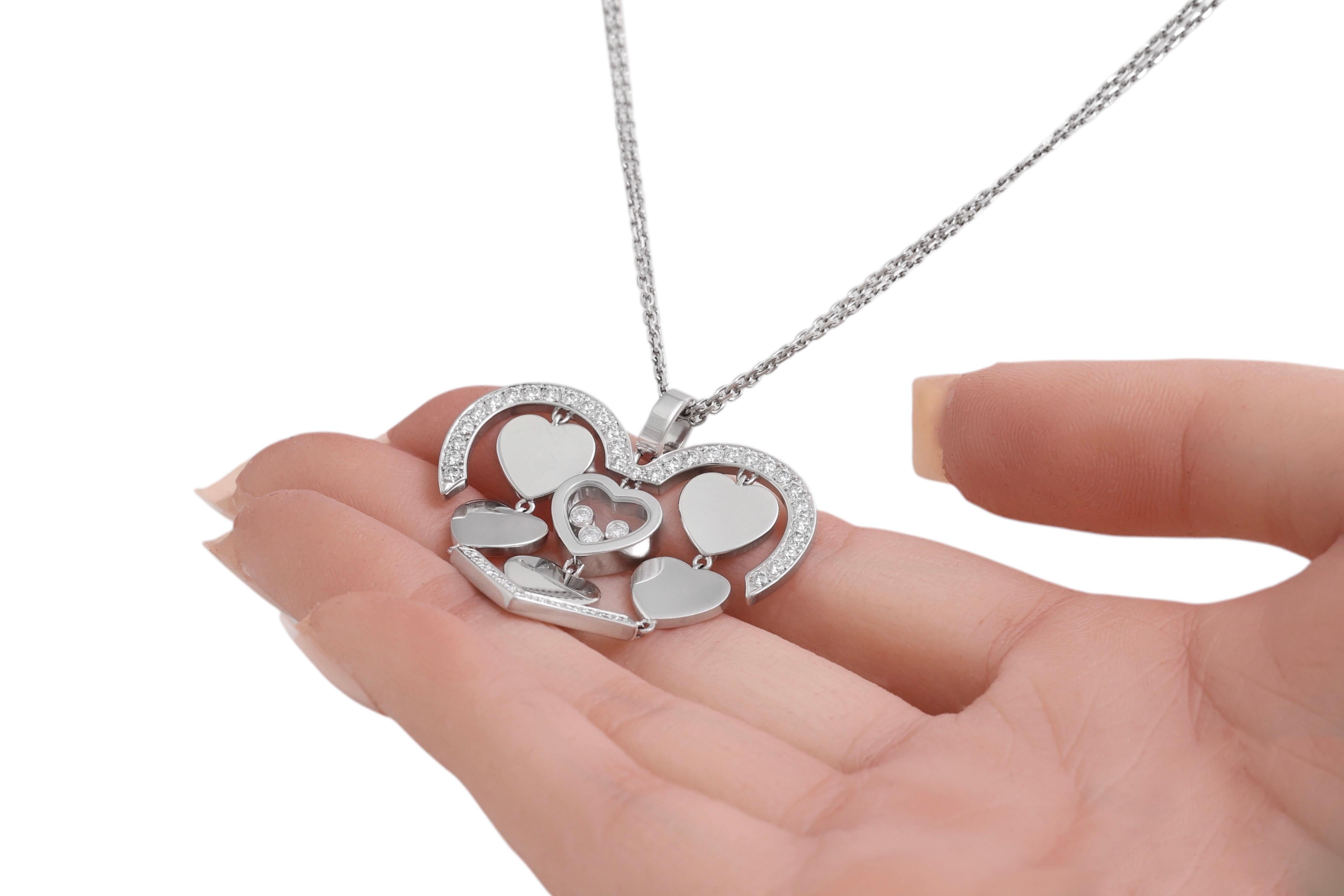 Chopard White Gold Heart, Diamonds Pendant Amore Collection For Sale 11
