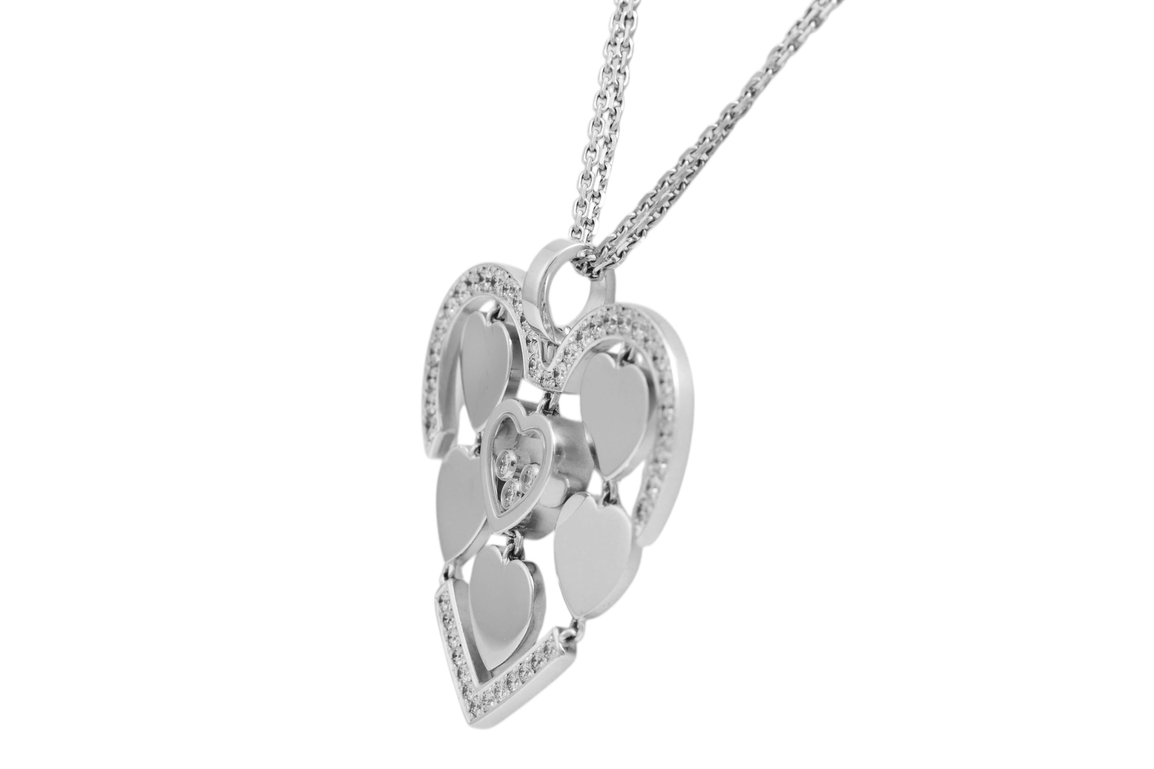 Chopard White Gold Heart, Diamonds Pendant Amore Collection For Sale 1