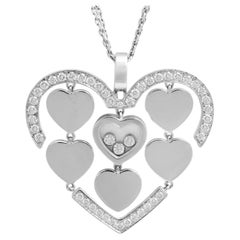 Chopard White Gold Heart, Diamonds Pendant Amore Collection