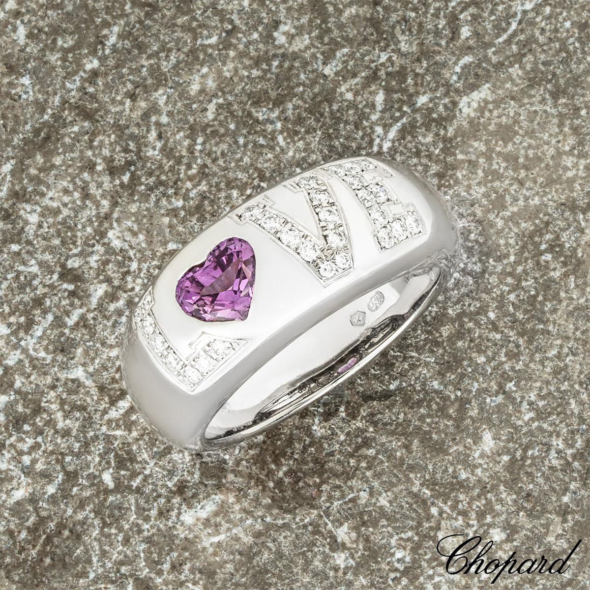 Chopard White Gold Pink Sapphire & Diamond Love Ring 82/2000-11 3