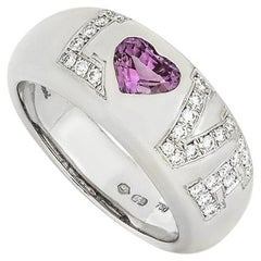 Chopard White Gold Pink Sapphire & Diamond Love Ring 82/2000-11