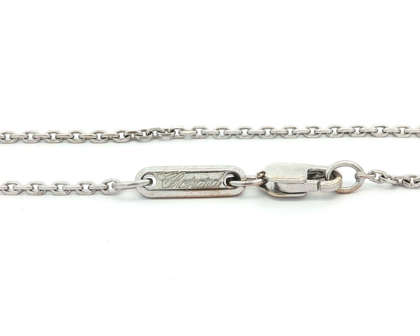 Chopard Collana con ciondolo a cuore in oro bianco con diamante e rubino Happy Diamond Icon in vendita 3