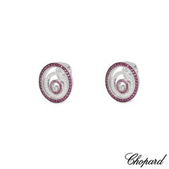 Chopard Happy Spirit-Ohrringe aus Weißgold mit Rubin und Diamant 84/5425-1002