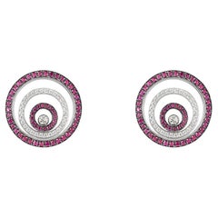 Chopard White Gold Ruby & Diamond Happy Spirit Earrings 84/5425-1002