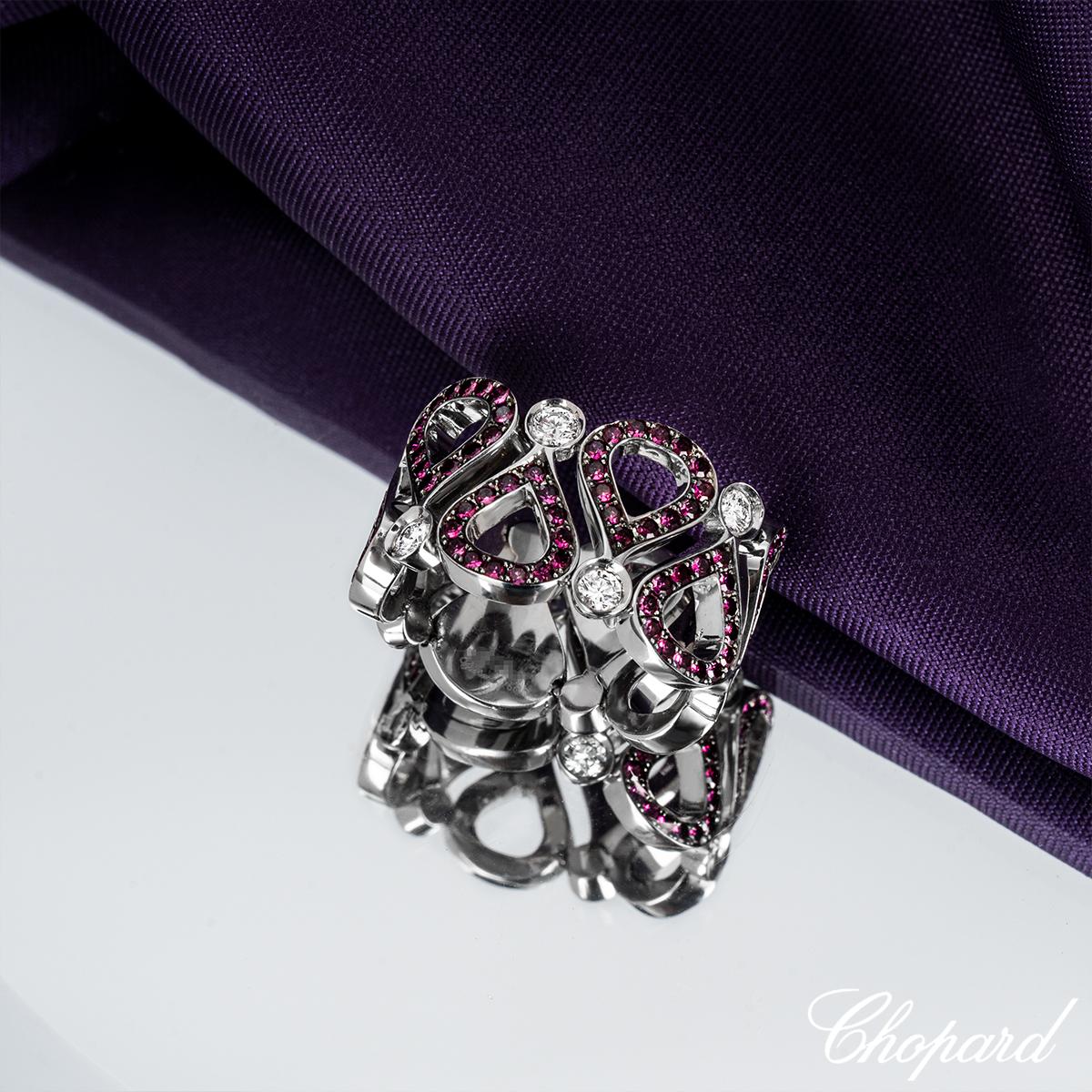 Chopard White Gold Ruby & Diamond Pushkin Ring 82/3935-0 For Sale 1