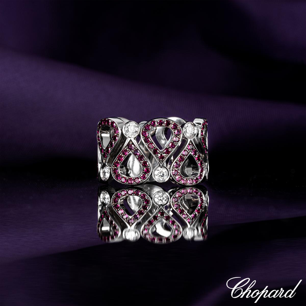 Chopard White Gold Ruby & Diamond Pushkin Ring 82/3935-0 For Sale 2