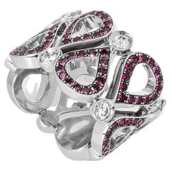 Chopard Bague Pushkin en or blanc avec rubis et diamants 82/3935-0