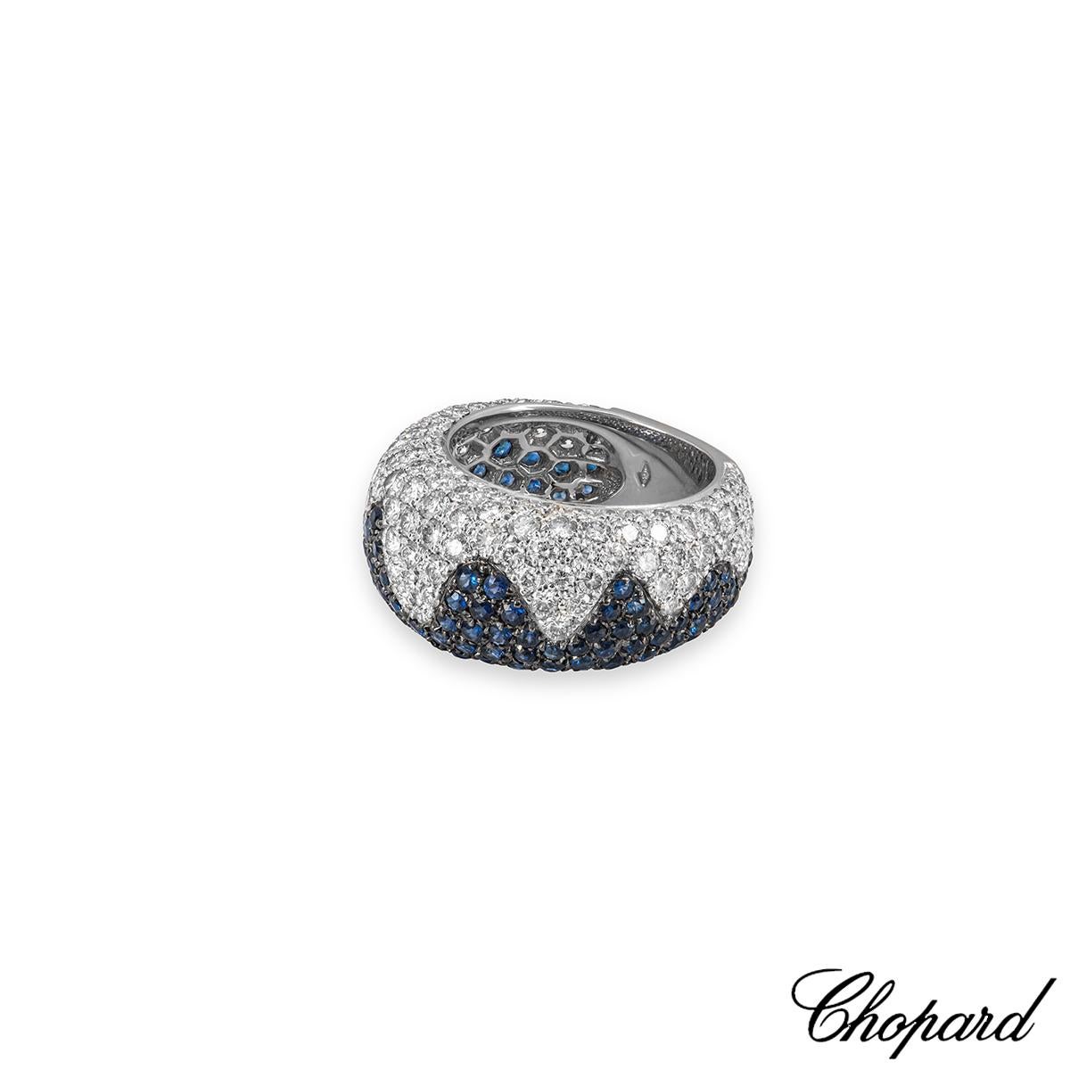 Round Cut Chopard White Gold Sapphire & Diamond Ring 82/4102-1309