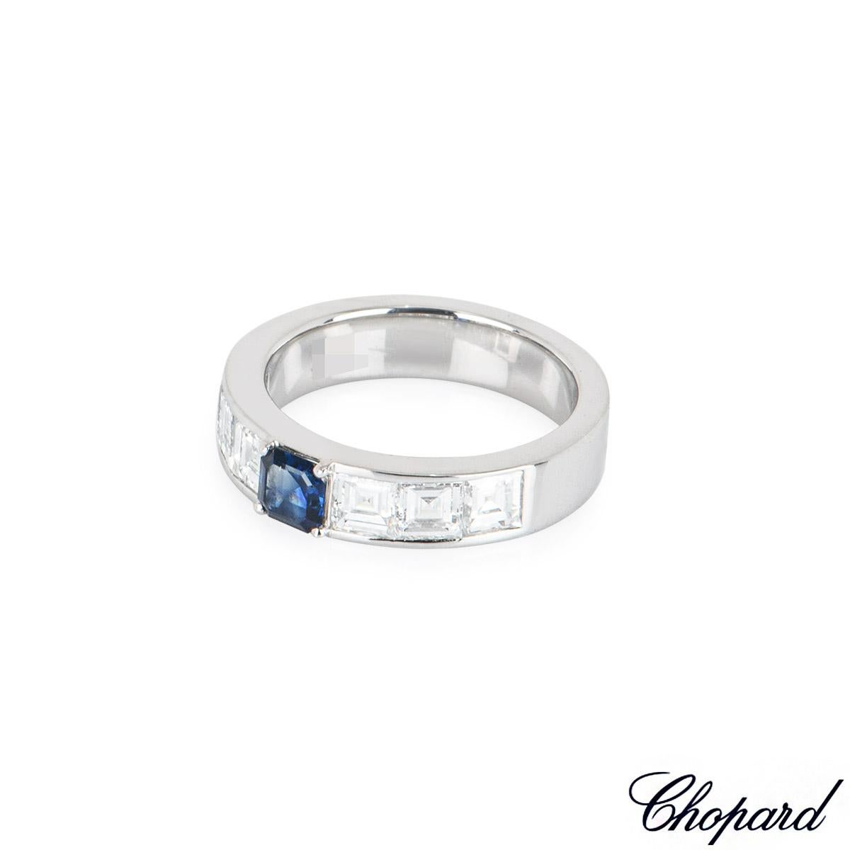 Round Cut Chopard White Gold Sapphire & Diamond Ring 82/6622-1111 For Sale