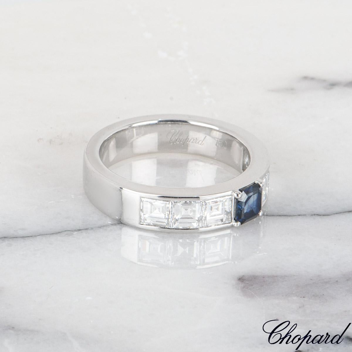 Chopard White Gold Sapphire & Diamond Ring 82/6622-1111 In New Condition For Sale In London, GB