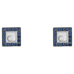 Chopard White Gold Sapphire Happy Diamonds Earrings 83/2896-1008