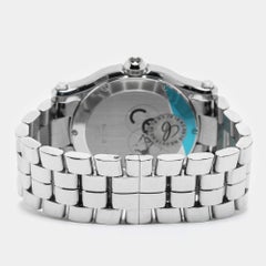 Chopard White Stainless Steel Diamond Happy Sport Women's Wristwatch 36 mm