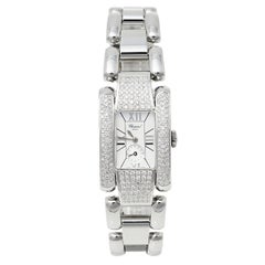 Chopard Montre-bracelet La Strada 8357 en acier inoxydable blanc et diamants, pour femme, 24 mm