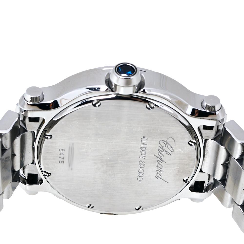 Chopard White Stainless Steel Happy Sport 278477-3013 Women's Wristwatch 36 mm 1