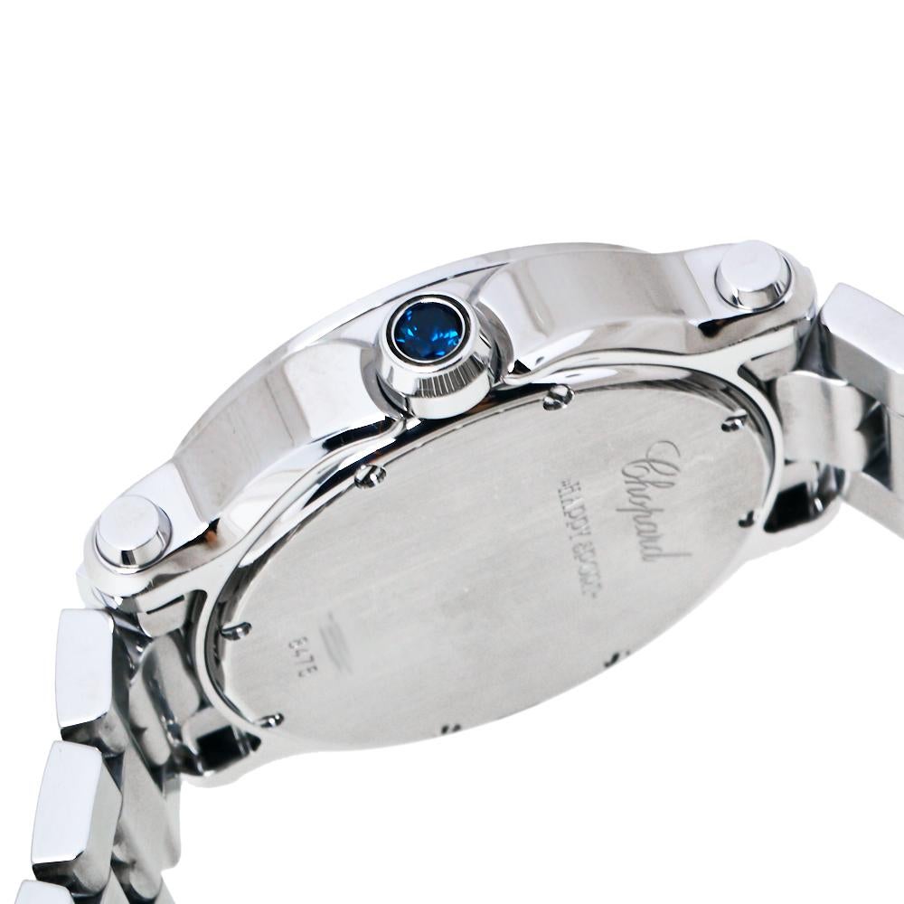 Chopard White Stainless Steel Happy Sport 278477-3013 Women's Wristwatch 36 mm 3