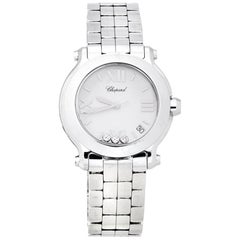 Chopard White Stainless Steel Happy Sport 278477-3013 Women's Wristwatch 36 mm