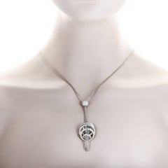 Chopard Women’s 18 Karat White Gold Spherical Diamond Pave Pendant Necklace