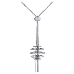 Chopard Women’s 18 Karat White Gold Spherical Diamond Pave Pendant Necklace