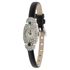 Chopard Damen-Cocktailuhr im Art déco-Stil mit Diamanten und Smaragden