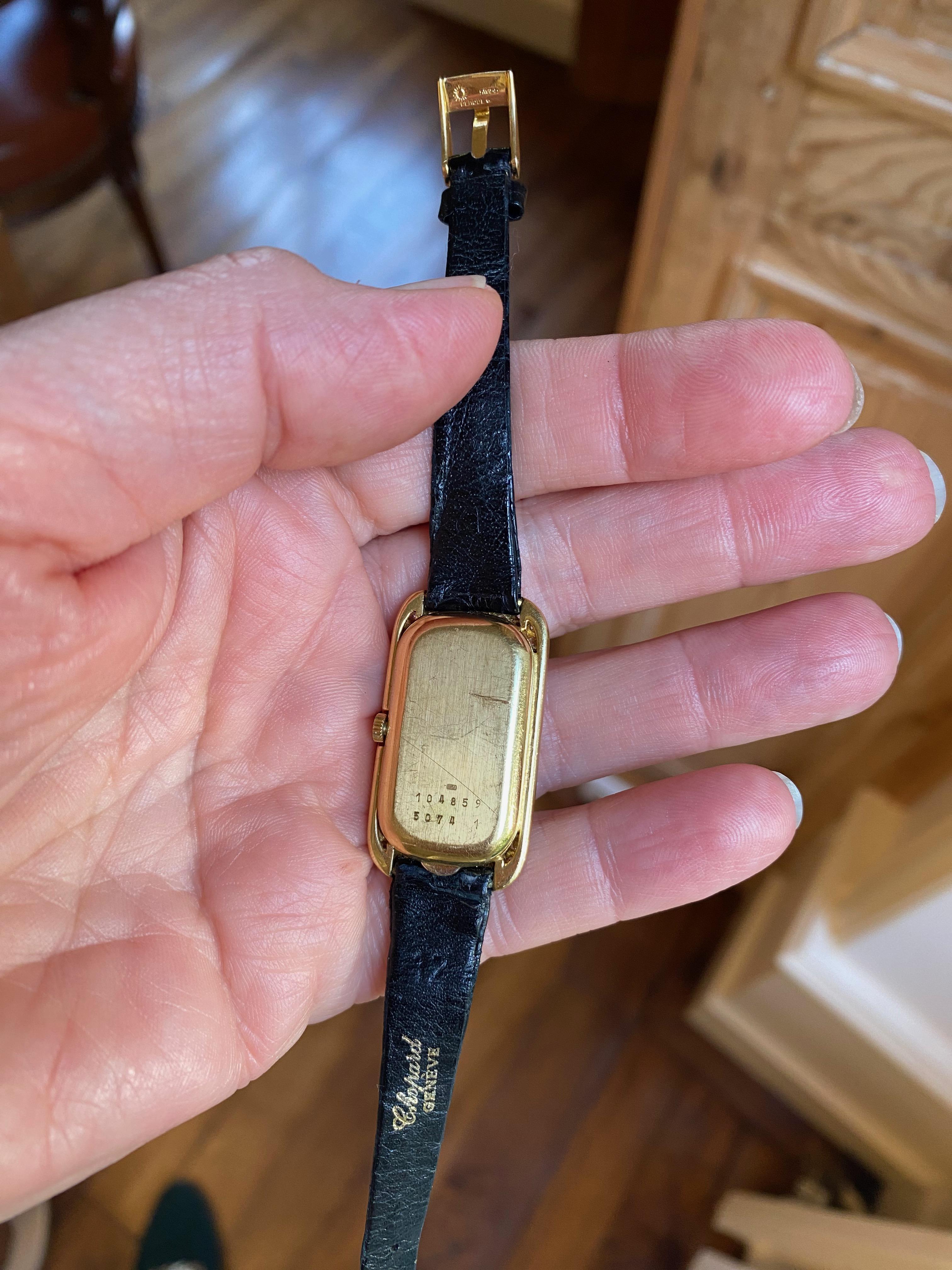 Chopard Baignoire Model Women's Watch in 18 Karat Gold Diamonds Vintage For Sale 4