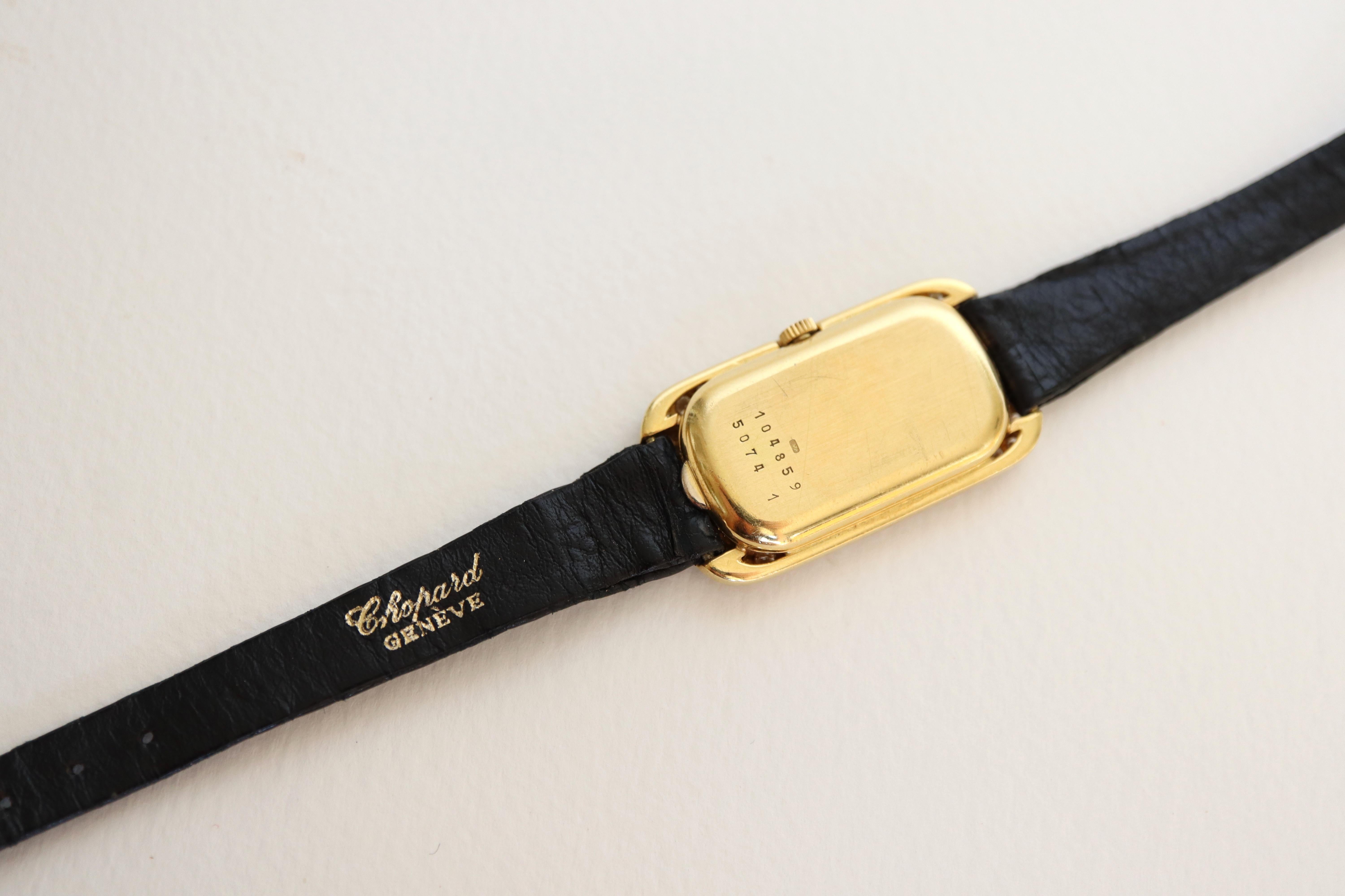 Brilliant Cut Chopard Women's Wrist Watch BaignoireModel in 18 Karat Gold Diamonds For Sale