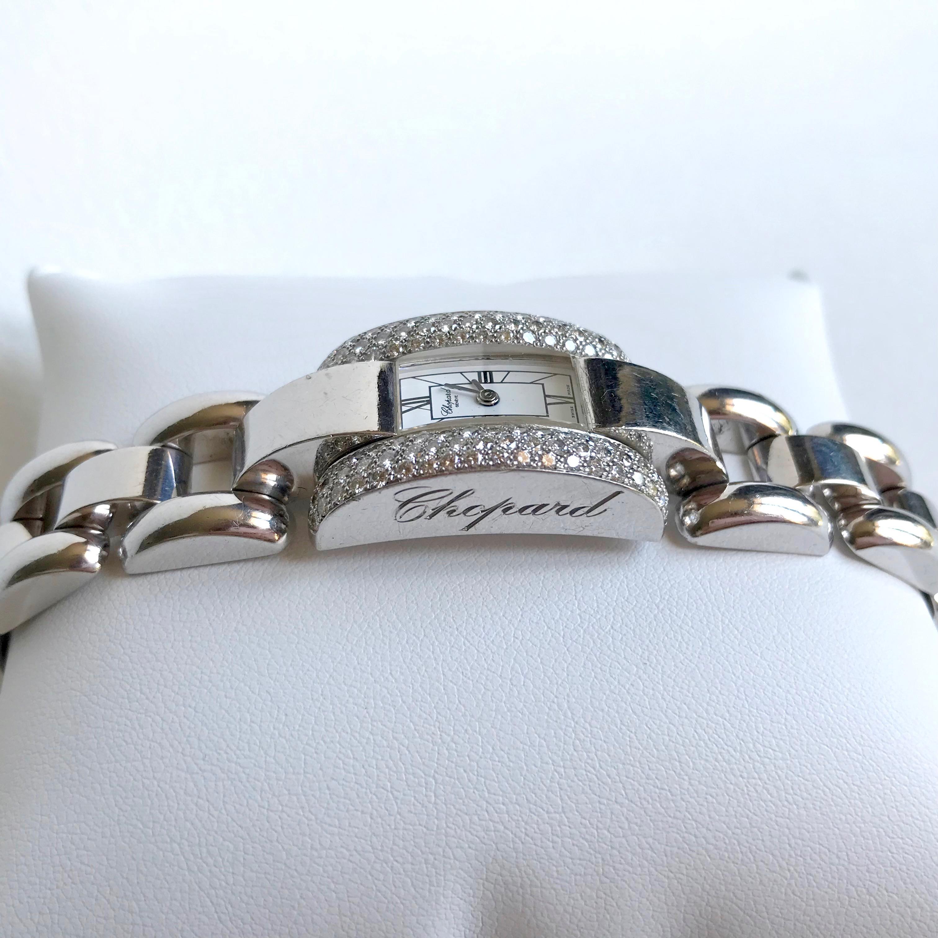 Chopard Armbanduhr aus 18 Karat Gold und Diamanten, Modell La Strada (Brillantschliff) im Angebot