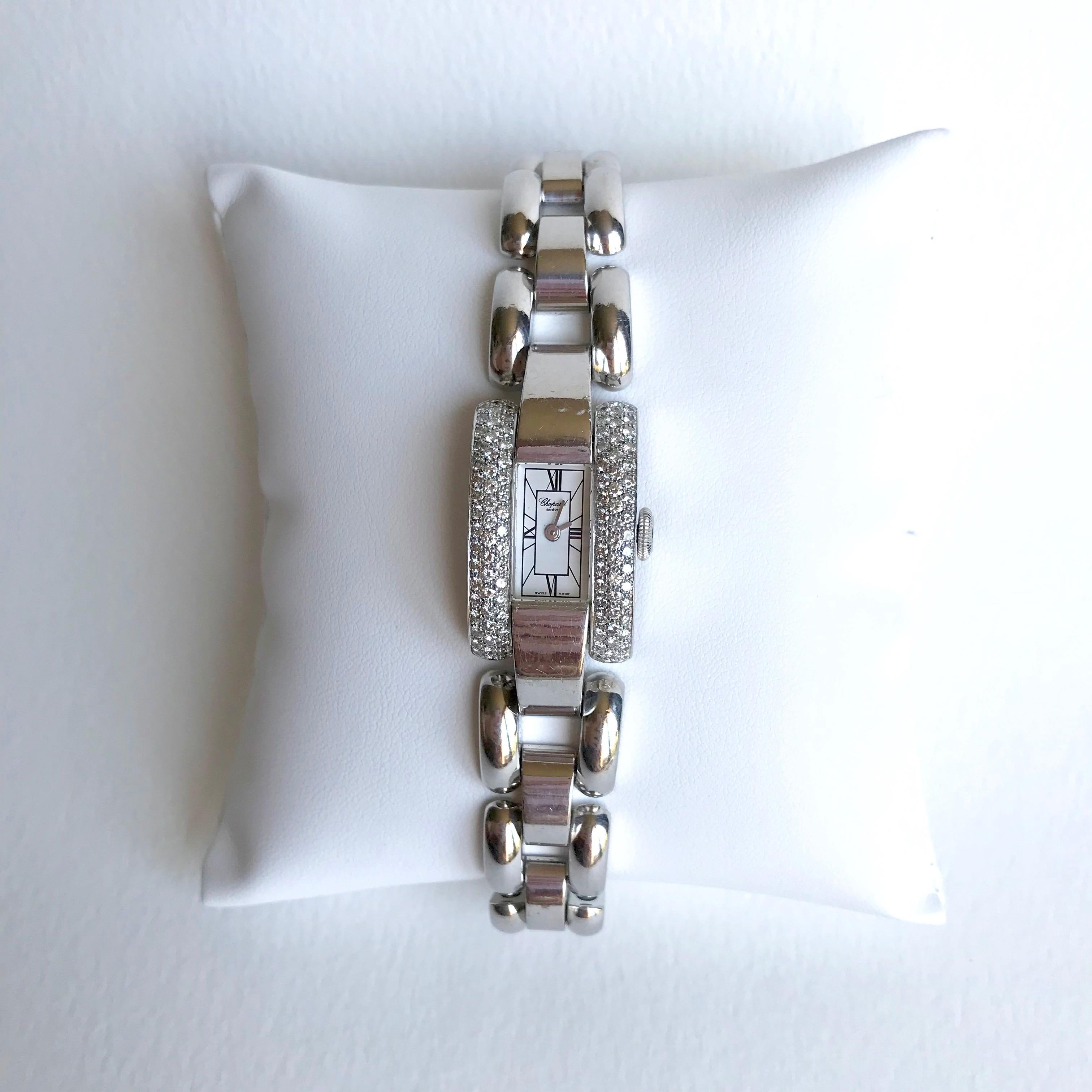 Chopard Armbanduhr aus 18 Karat Gold und Diamanten, Modell La Strada im Angebot 3